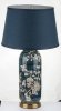Lampa ceramiczna wysoka 69x38x38 z motywem roślinnym i abażurem